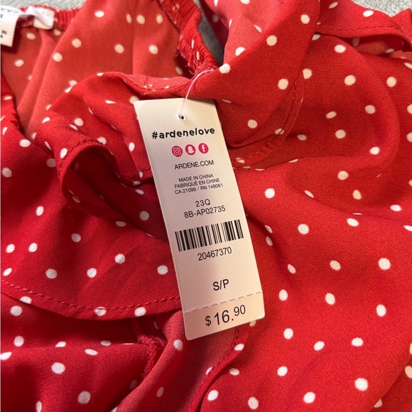 NWT Ardene Red Polka Dot Flowy Tank Top - Picture 3 of 4